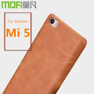 Xiaomi mi5 case MOFi original PU leather hard back cover xiomi mi5 cover phone case coque capa funda business brown navy 5.15" 