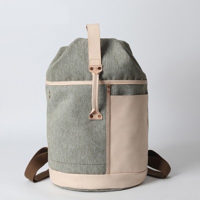 Men canvas backpack Large Capacity Travel Women Pepper Salt Canvas Backpack Italy Vegetable Tanned Leather Bag