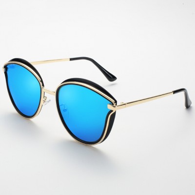 Blue (Bluekiki) polarized sunglasses female sunglasses color film fashion large frame polarized driving mirror 6066 black box black gray