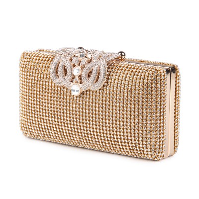 Women Evening Bags Rhinestones Metal Crown Handbags Full Of Diamonds Day Clutches Purse Evening Bags Silver/gold/black