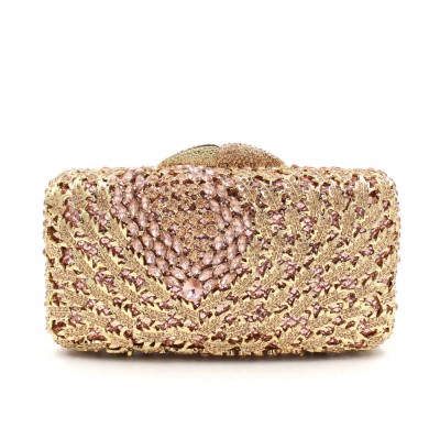 Luxury crystal clutch bag red colorful women evening bags paisley party pochette bag bridal sac soiree prom hand Purse bags 