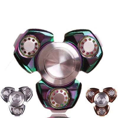 Finger Fidget Toys Metal Two-Spinner Fidget Toy Stainless steel EDC Hand Spinner Rotation Time Long Anti Stress Toys Child Gift Fidget Toys for Children Fidget Toys for Adults