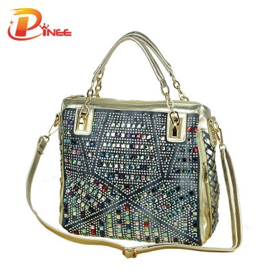 Rhinestone Handbags Designer Denim Handbags fashion brand luxury bag designer handbags high quality gold diamante woven denim bags