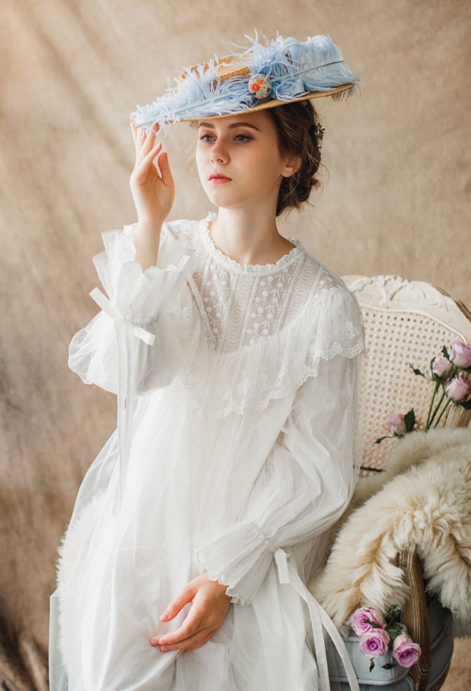 long sleeve victorian nightgown