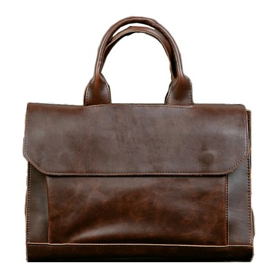 Fashion Men Bag High Quality Crazy Horse PU Leather Handbag Korean Male Bag Men Business Work Bag attache