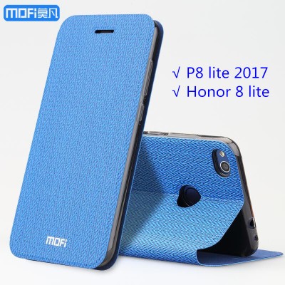 Huawei P8 lite 2019 case flip Huawei honor 8 lite case MOFi original cover 2019 Huawei p8 lite wheat pattern kickstand holder Phone Cases For huawei