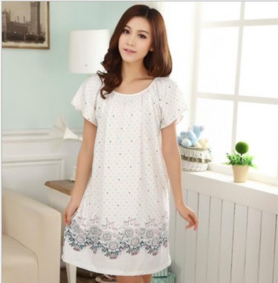 Plus Size Nightgowns For Women 2019 Summer Dressing Gowns Girls Nightshirts Nightdress Cotton And Silk Sleepshirt L-XXL E1082
