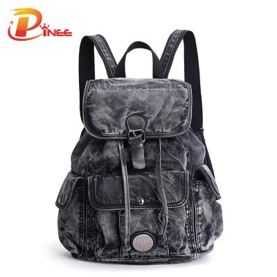 American apparel denim backpack Women's Backpack Denim Daily Backpack Vintage Backpacks Travel Lay Bag 2019 Rucksack black blue denim backpack