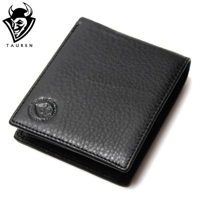 Black Leather Men Wallet Genuine Cow Leather Office Mens Vintage Wallets