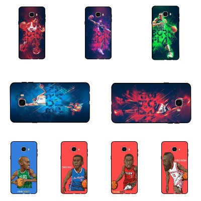 Samsung Galaxy c7 Phone Case Shell Ultra Thin Black Soft TPU Cover For Samsung Galaxy C7000 DIY Phone Case Basketball Pattern Conque