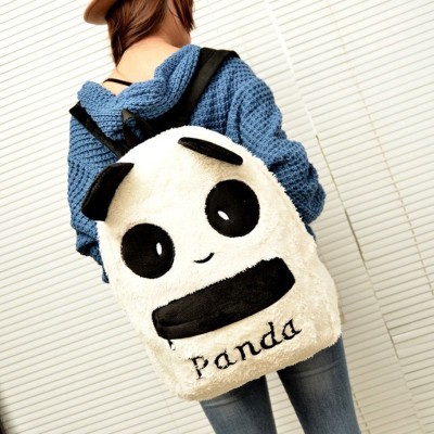 2019 new female  plush cartoon cute panda children, shoulders, winter, soft face, middle school bag