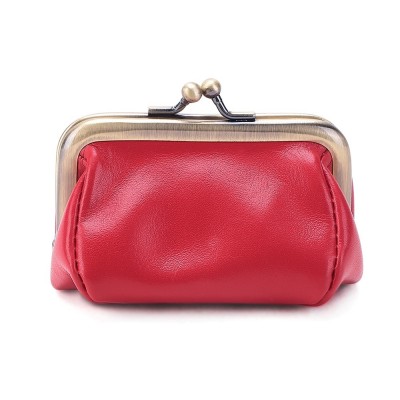 Genuine Leather Small Wallet Ladies Original Coin Purse Metal Hasp Money Coin Purse Women Men Wallet Bag Card package