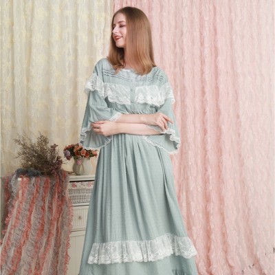 Woman Nightgown Cotton Sleepwear Dress Nightgown Ladies Loose Casual Nightdress