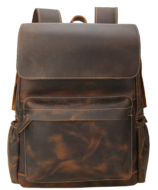 Brand Original Genuine Leather Backpack 14 Inch Laptop Backpack Vintage Travel College School Bag Daypack for Men