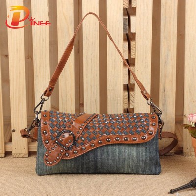 Vintage Denim Shoulder Handbags 2019 Brand Women Bag Fashion Denim Handbags Women Shoulder Bags Design Female Messenger Bags Small Bag