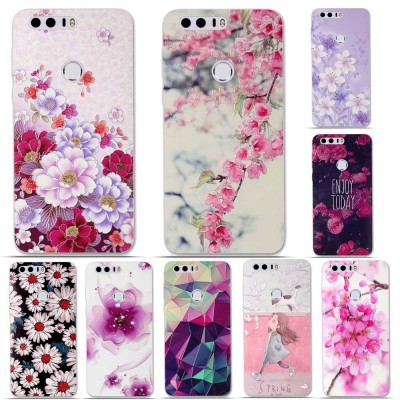 Huawei Honor 8 TPU Case Cover 3D Relief Pattern Back Case for Huawei Honor 8 Phone Cases Soft Silicon Cover Bag Honor 8