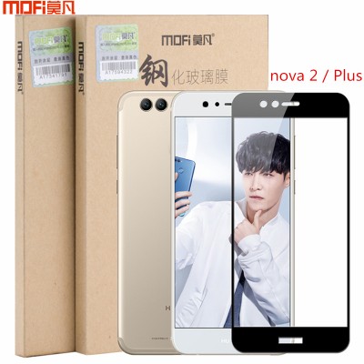 MOFi Case for Huawei nova 2 plus glass Huawei nova 2 glass tempered glass screen protector 9H 2.5D black white safety full cover glass film