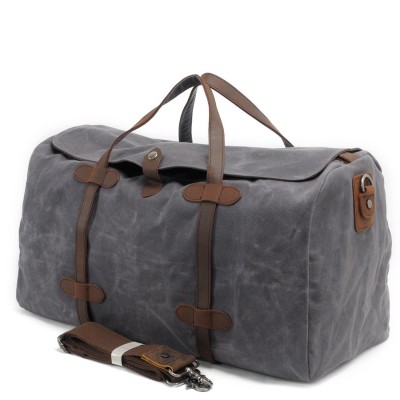 Military Vintage Canvas Duffel Bags Real Leather Weekend Bag Mens Travel Bags Luggage Designer Brand High Quality Shoulder Bags 