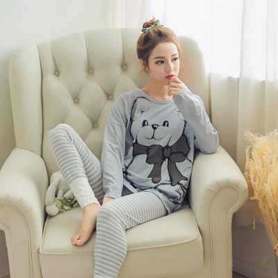 Womens Pajamas Sets 2018 Summer Round Neck Cartoon  Kawaii Totoro Cartoon Sleepwear Nighty Female Casual Autumn Winter Pajamas