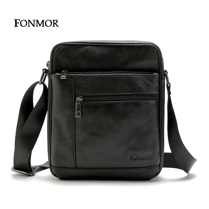 Fonmor 2019 New Men&#39;s bags Cowhide Leather Shoulder Bag Multiple Zipper Leisure Bag Man Cross ...