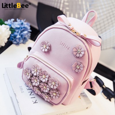 new summer flower mini bag backpack bag lady diamond Korean female college wind small backpack