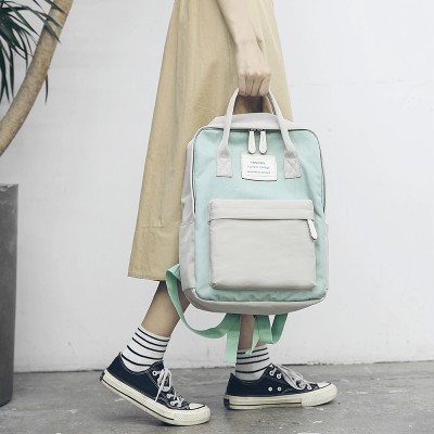 2019 New Women Canvas Backpacks Candy Color Waterproof  School Bags for Teenagers Girls Laptop Backpacks Patchwork Backpack 