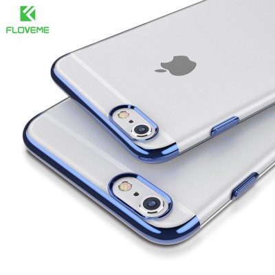 Phone Case For iPhone 6 6S 7 Plus Plating Case Slim Soft TPU Silicone Clear Cover For Huawei P10 Plus OPPO R9S R9S Plus Xiaomi Mi6