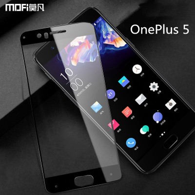 MOFi Case for Oneplus 5 glass oneplus 5 tempered screen protector  1+5 MOFi original oneplus5 safety film full cover black op5 glass