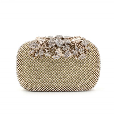 European Style Rhinestone Crystal Wedding Clutch for Women Handbags Flower Crystal Evening Clutches for Bridesmaids Cheap Online 