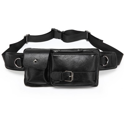 Leather Fanny Pack Black Brown Waist Bags PU Leather Waist Pack Men Fanny Pack Waist Bag Mens Fanny Pack Thigh Men's bag High Quality
