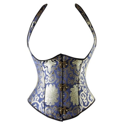 S-XXL Steampunk Floral Printed Corset Underbust Gothic Women Sexy Lingerie Corsets Waist Vest Body Shaper Corselet Waist Trimmer