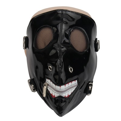 Plague Mask Steampunk Plague Doctor Mask Faux Leather Half Face Mask Punk Motorcycle Biker Cosplay Mask Breathable Anti-Dust Sports Protective Zipper Mouth Mask