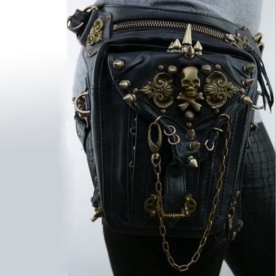 2019 new Mens and womens wallets pu skin restore ancient ways punk rock fashion rivet bag 