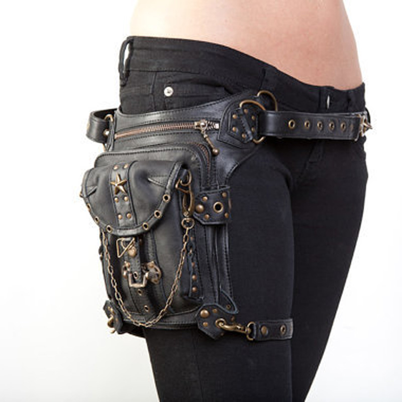 Leather Hip Bag With Leg Strap