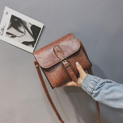 Shoulder Bag new high quality Leather Girl Fashion Vintage Buckle Flap Crossbody shoulder bag women