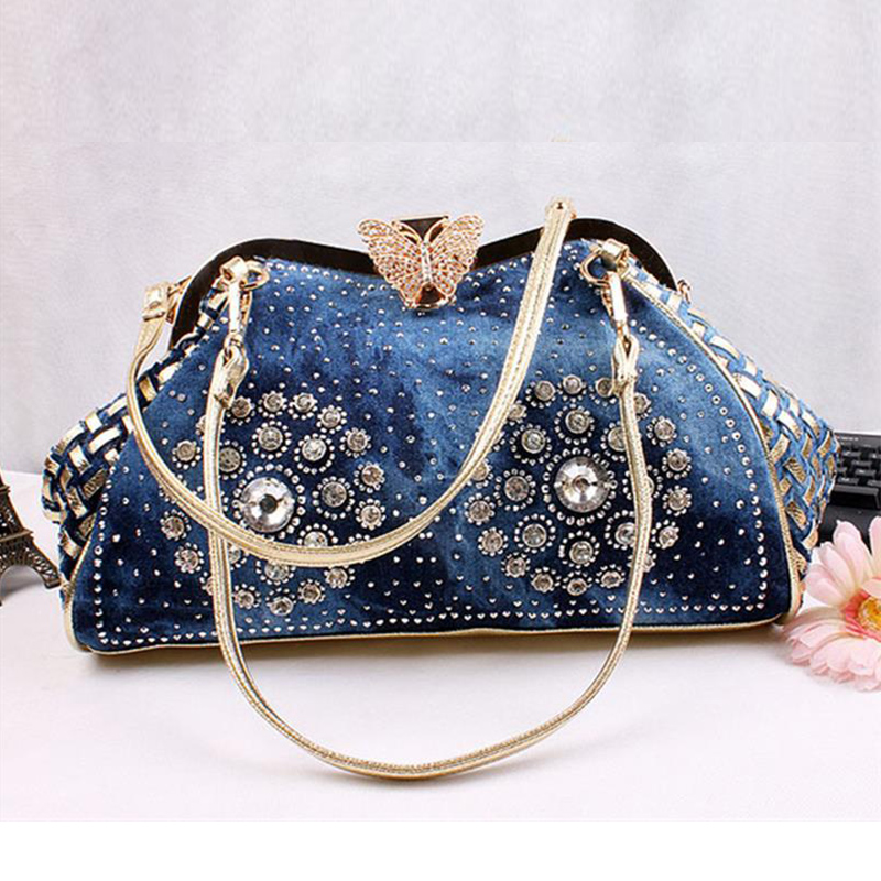 Rhinestone Handbags Designer Denim Handbags New Vintage Fashion Frame ...