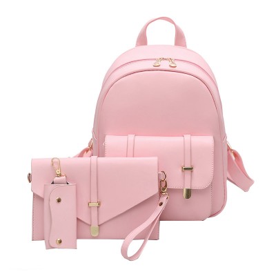 Women PU Leather Backpack Cute School Bags for Teenage Girls Black Shoulder Bag Women Backpack P