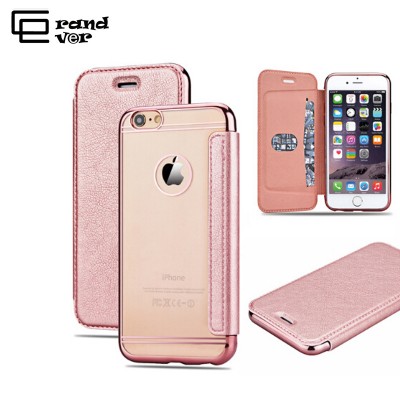 Cut Rose Gold Case For iPhone 7 6 6s 6 Plus Luxury Plating Plate Case Flip Back Clear Mobile Phone Case For iphone 5 5s SE