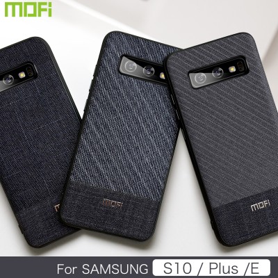 Mofi Fabric Phone Case For Samsung Galaxy S10 Samsung Galaxy S10 E Samsung Galaxy S10 Plus Case Cover Business Style Samsung Phone Case