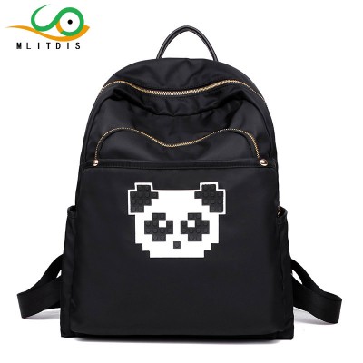 MLIT Black Printing Backpack Women Bags Panda Backpack For School Bag Nylon Waterproof Taschen Women Rucksack Mochila Lona Mujer 