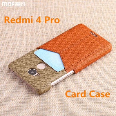 Redmi 4 pro case prime cover wallet billfold pocket card clip MOFi original Xiaomi Mi redmi 4 pro case back cover wheat sack 5" 