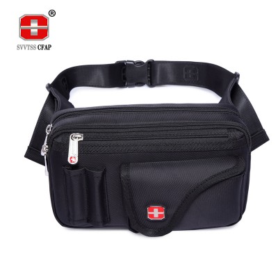 COOL Fanny Pack Famous Brand Men's Waist Packs Nylon Waterproof Black Travel Bag Fanny Pack Belt bag For Money and Cellphone