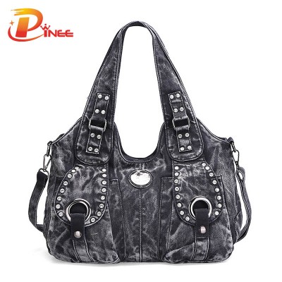 Vintage Denim Shoulder Handbags Women Bag Vintage Denim Handbag Denim Jean Messenger Bag