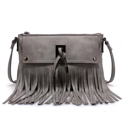 Vintage punk Tassel Shoulder Bags PU Leather Handbags women Messenger Bag Casual tote bag small crossbody bags 