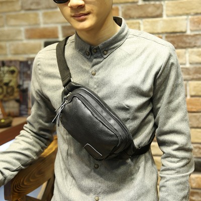 Leather Fanny Pack Multifunctional Fanny Bag Casual Waist Pack Bag Suit for Outside black PU Leather Fashion bag Unisex Phone Belt Bag Coin Purse