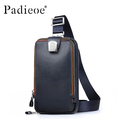 Padieoe Brand High Quality Waist Pack For Men Small Casual Men Messenger Bag Fashion Crossbody Bag Genuine Leather Chest Bag 