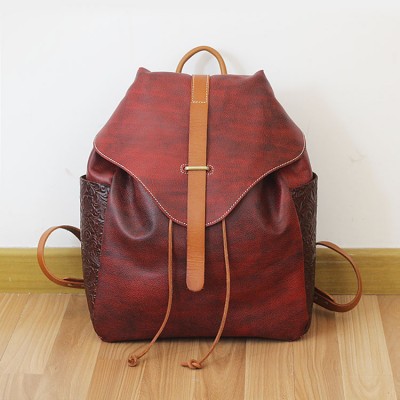 Brand Vintage 100% Genuine Cow Leather Womens Daily School Backpack IPAD Backpacks Rucksack for Travel Casual Mochila Masculina 