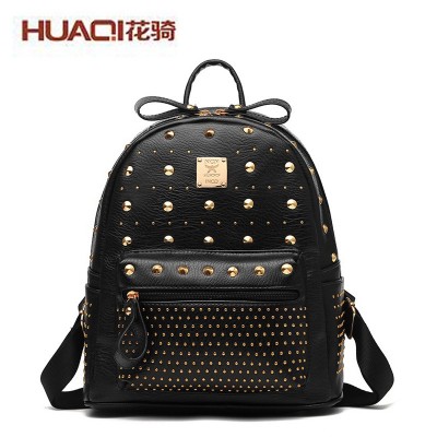 2019 New Womens PU Leather Mini Backpack Punk Backpack Ladies Casual Travel BackPack School Bags