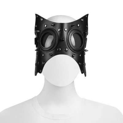 Original New Unisex Black PU Leather Halloween Role Playing Game Punk Rock Gothic Mask Carnival Party Makeup Anime Cosplay Prop