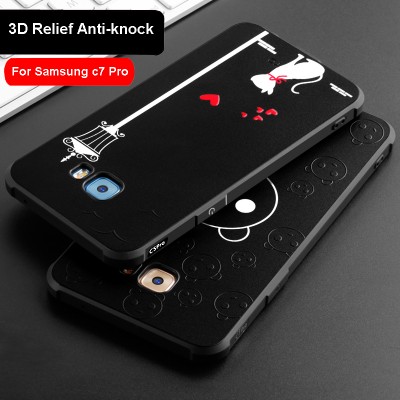 3D pattern Silicone Anti-knock Phone Case For Samsung GALAXY C5 Pro Coque Shell Phone Bag For Samsung GALAXY C7 Pro